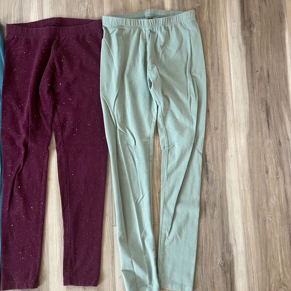 10-12 Girls 4 Pack School Clothes Bundle Leggings Pants Black Blue Maroon Mint - Picture 6 of 7